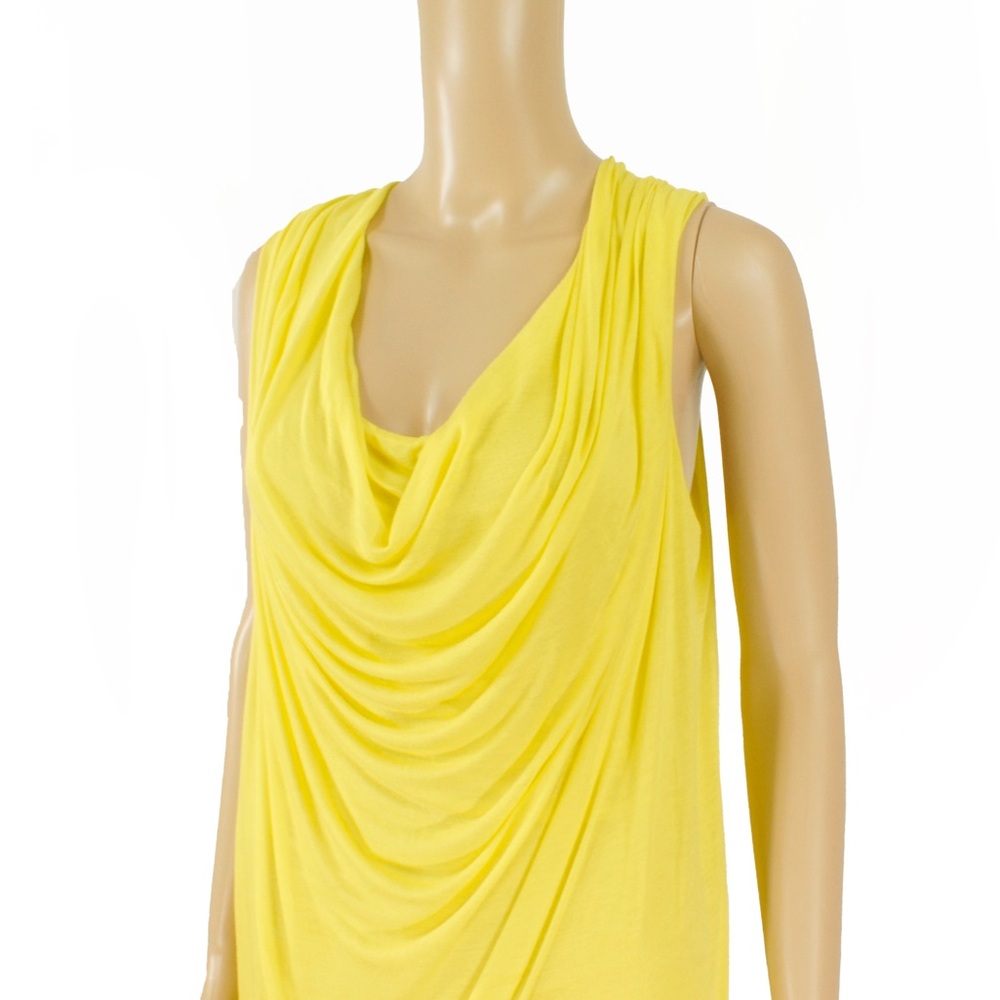 Yigal Azrouel New York Yellow Drape Sleeveless Dress - Picture 2 of 5